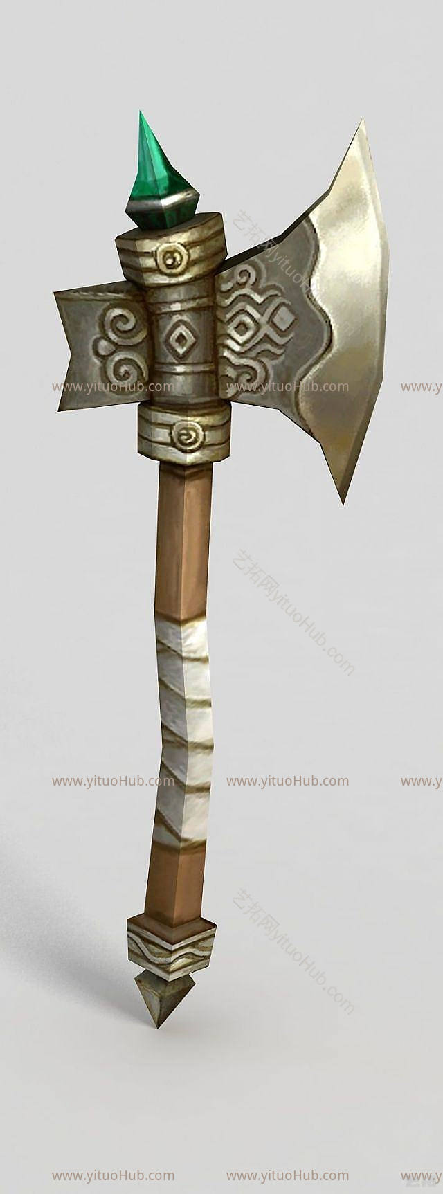 现代龙之谷斧头锤子武器模型