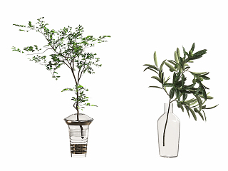 现代植物花瓶摆件 植物树枝装饰摆件 植物盆栽摆件
