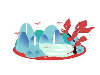 中国风复古国潮手绘微景观盆景