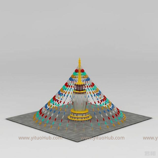 现代藏族经幡模型
