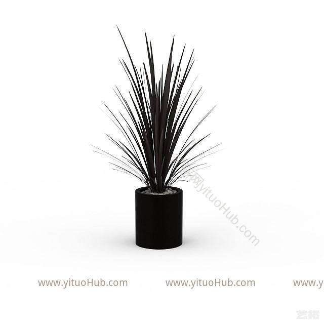 现代植物盆栽模型