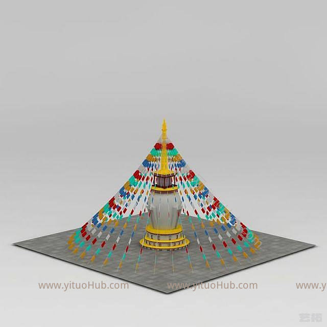 现代藏族经幡模型