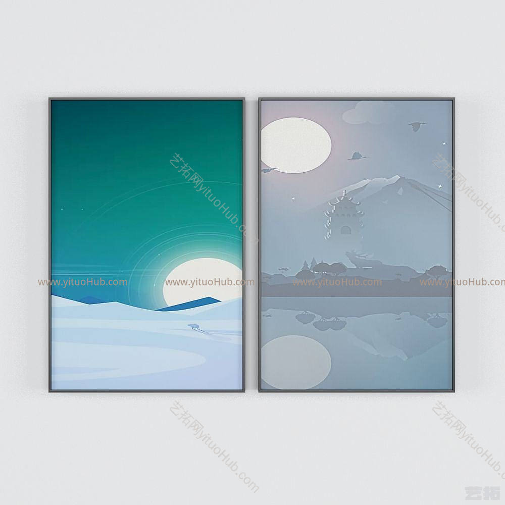 现代卡通装饰画模型