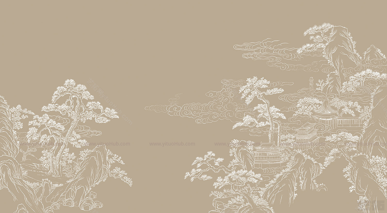 中式山水图案壁纸背景画 (50)