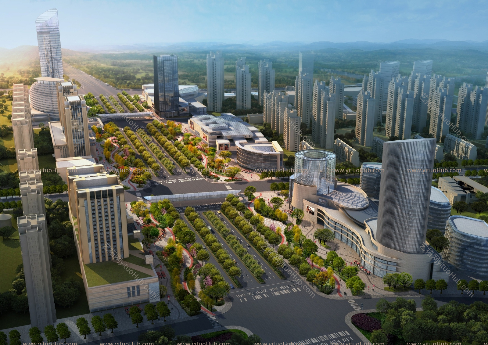 临汾华州大道商业道路市政交通景观