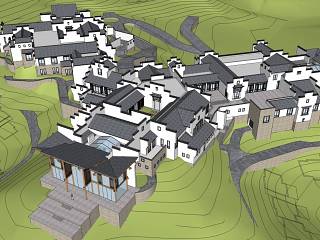 中式艺术景观古镇室外 钟楼 教堂 画 家居物品