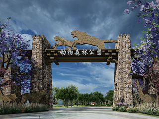 现代生态儿童景观大门 现代游乐场动物卡通大门