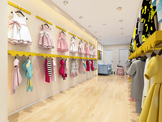 现代服装鞋店 童装店 积木