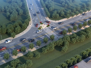 现代市政道路 道路设施 马路景观 