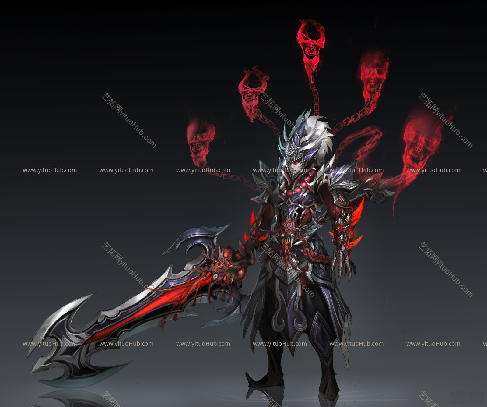现代游戏角色武士模型
