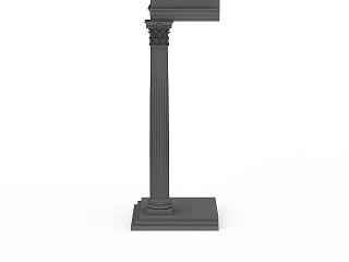简欧灰色欧式建筑构件模型