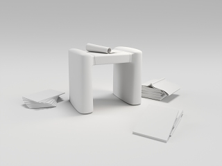 现代边几3D模型