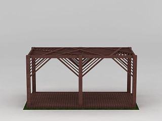 现代园林景观花架廊架模型
