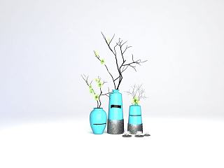现代花卉装饰品模型