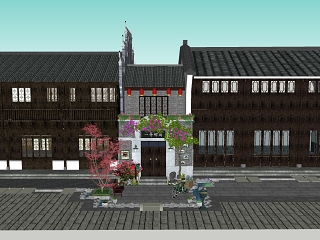 中式古镇邮局装饰  中式古建商铺 商业街景观 中式酒楼茶馆 客栈