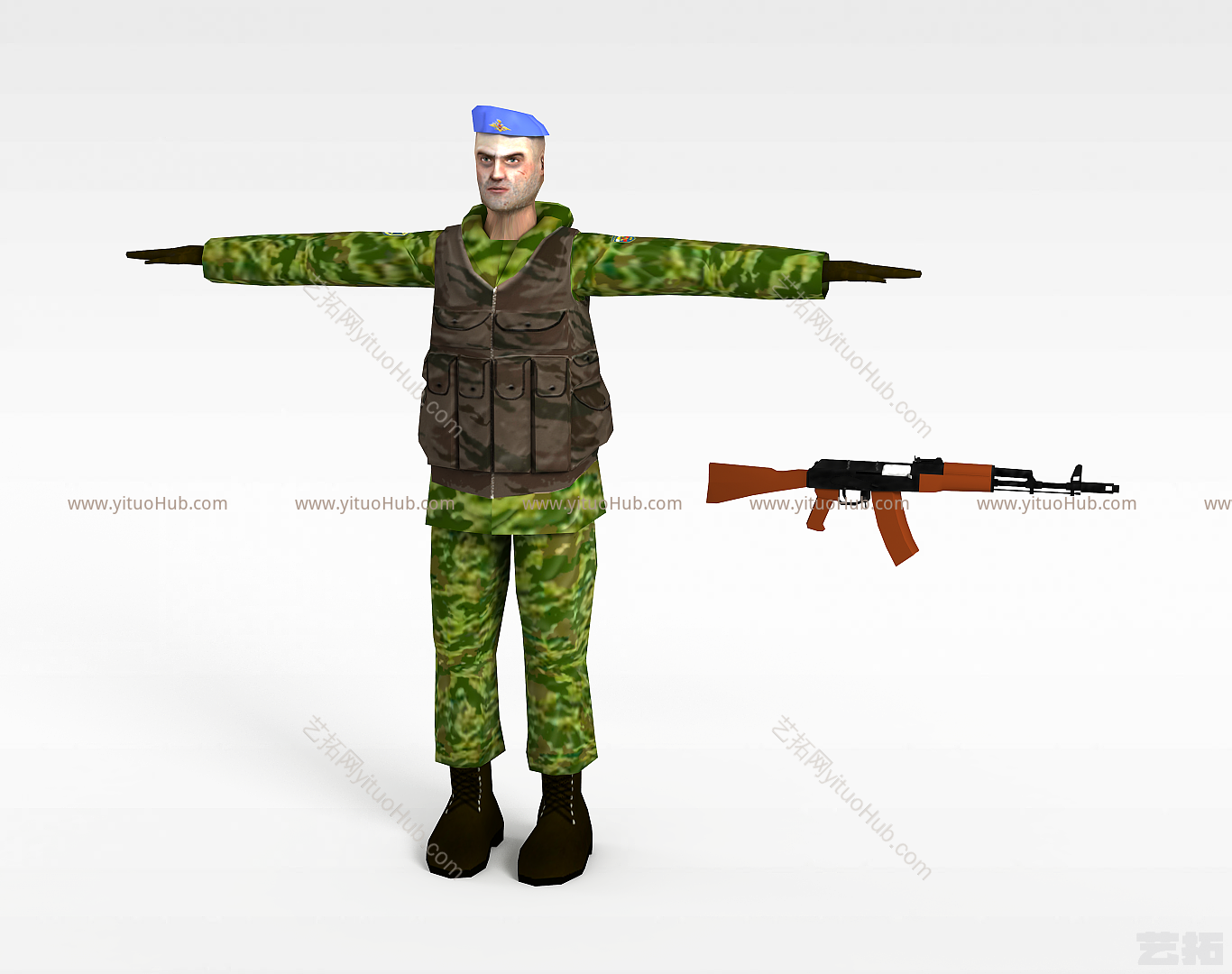 现代美国士兵模型