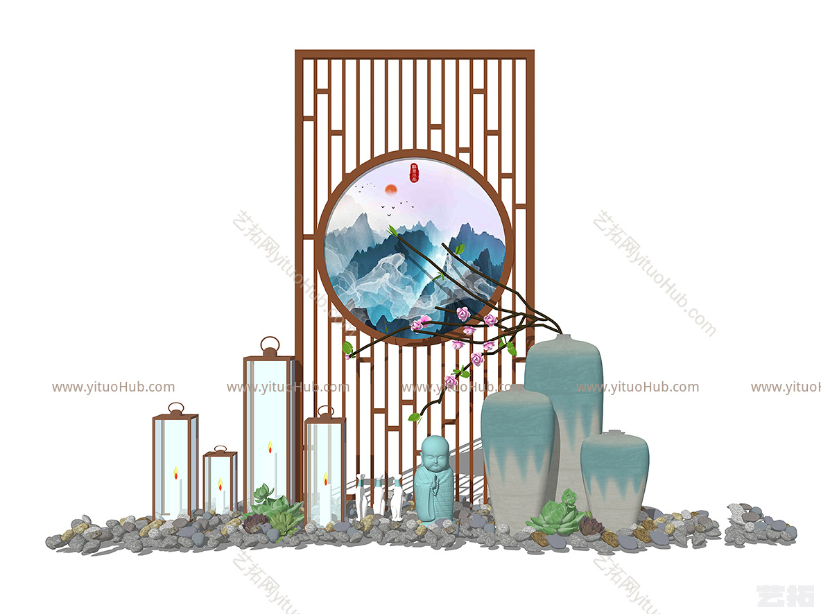 佛像和尚景观