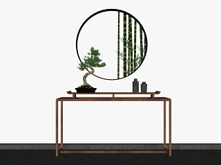 中式盆栽 案台 植物 饰品