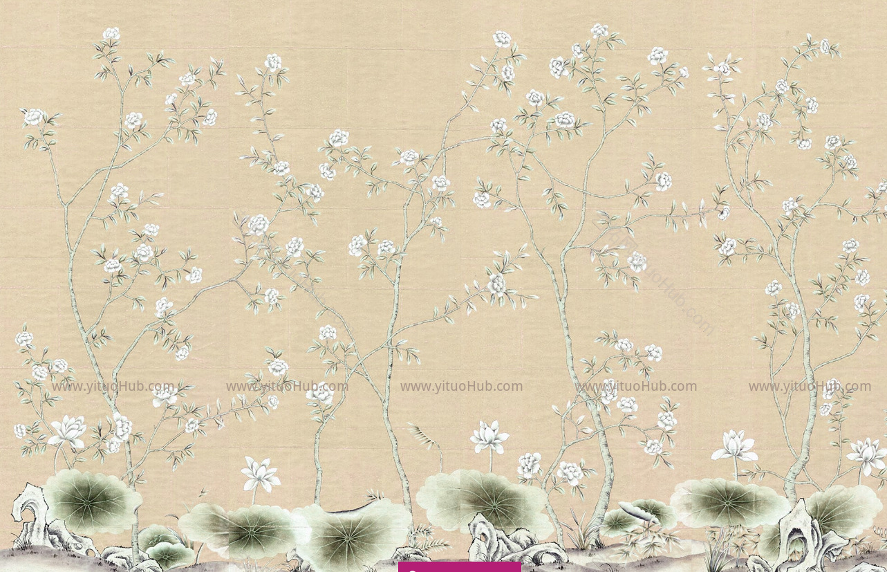 中式欧式田园花鸟壁纸壁画壁布背景画 (13)
