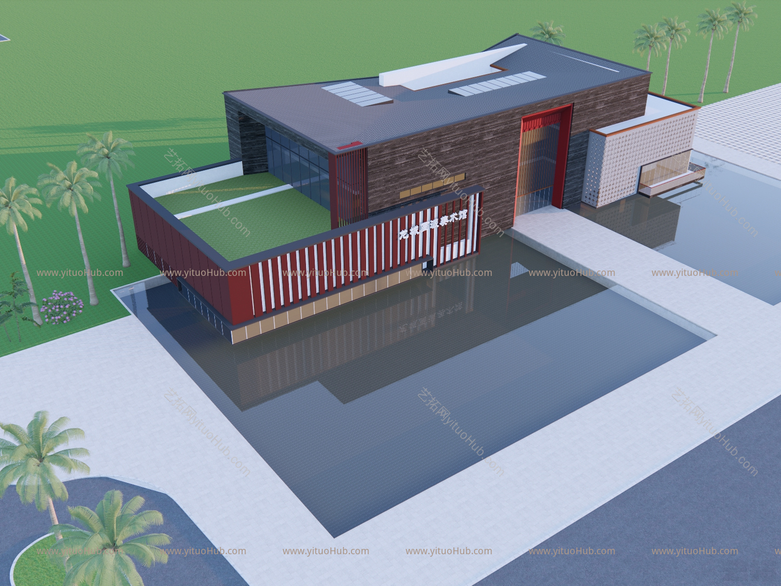 现代文教建筑艺术馆建筑