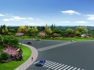 道路绿化景观效果图