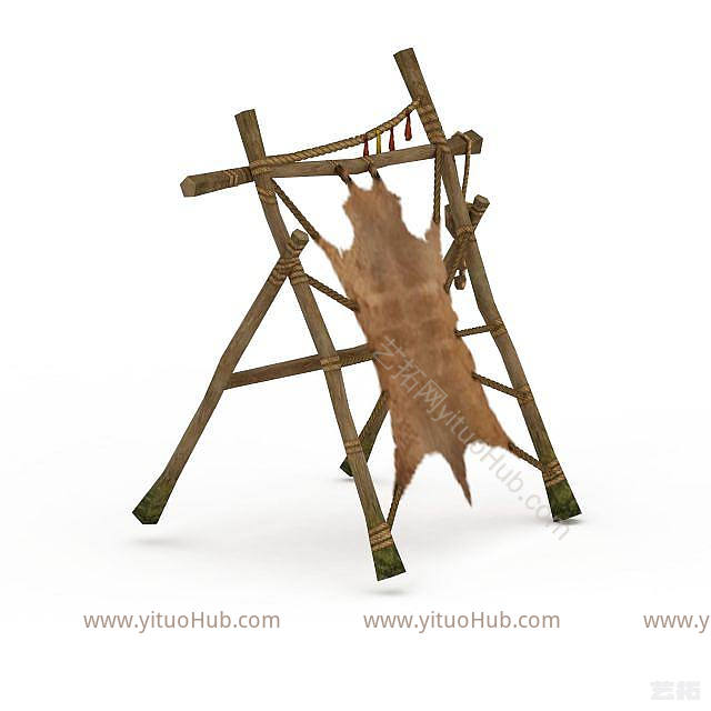 现代剑灵场景兽皮架模型