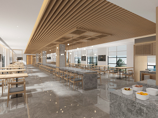 现代快餐店 吊灯 挂画