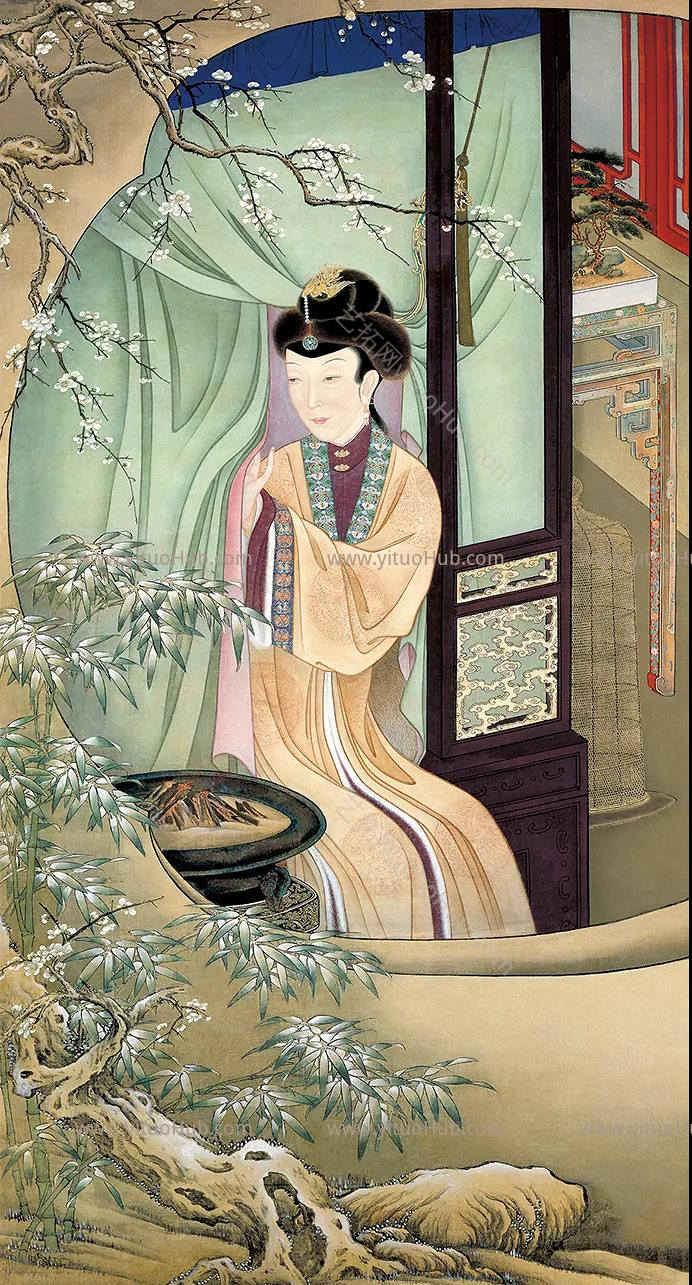 中国画故宫十二美人图贴图