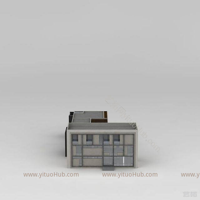 现代自建办公楼模型