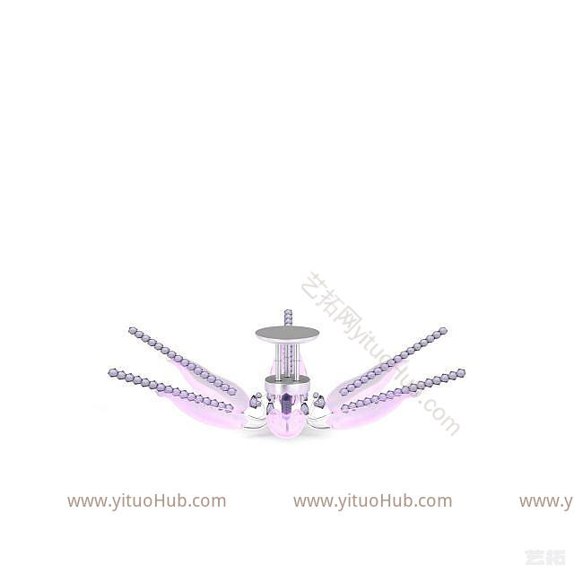 现代粉色吸顶灯模型