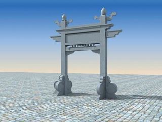 现代状元牌坊模型