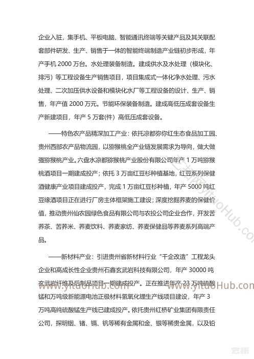 贵州六盘水高新技术产业开发区产业发展规划