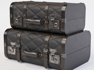 现代黑皮革箱子模型
