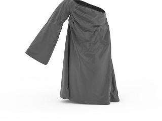 灰色独袖衣服模型