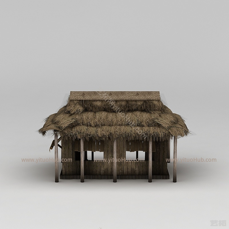 现代茅草屋模型
