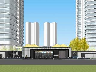 万科翡翠滨江豪宅售楼处+入口大门