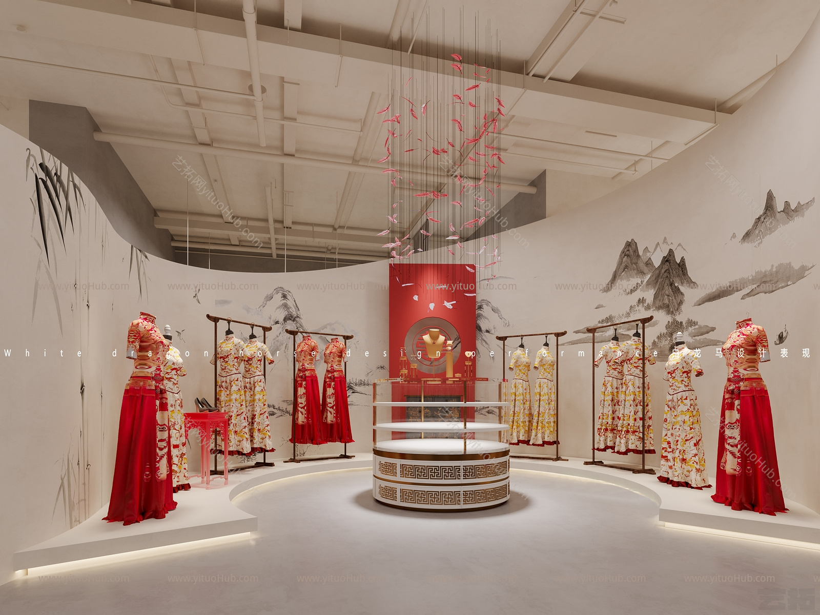侘寂风婚纱店  白龙马效果图