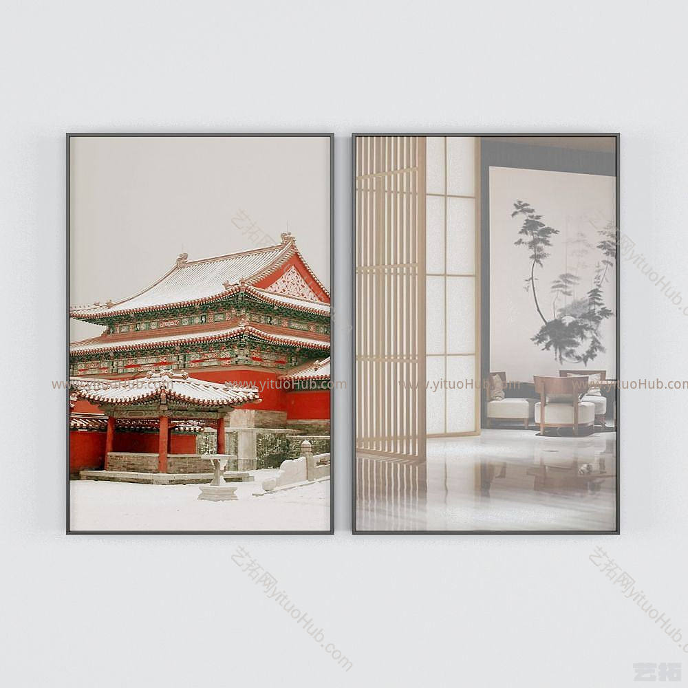 现代天安门装饰画模型