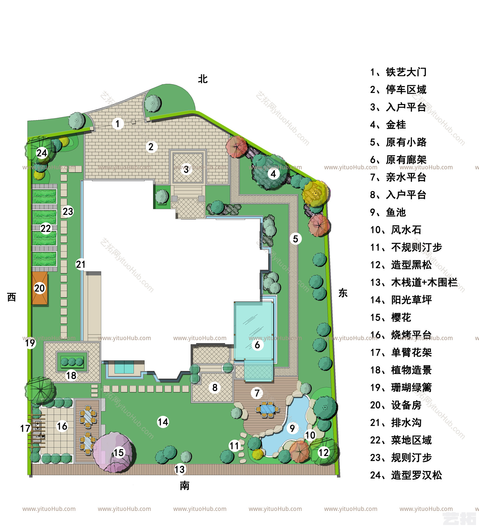 庭院花园景观设计彩平图