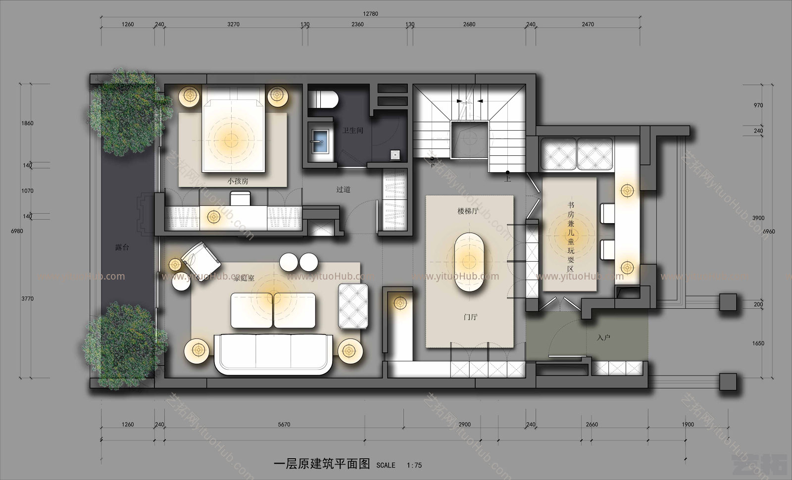 户型优化彩平图