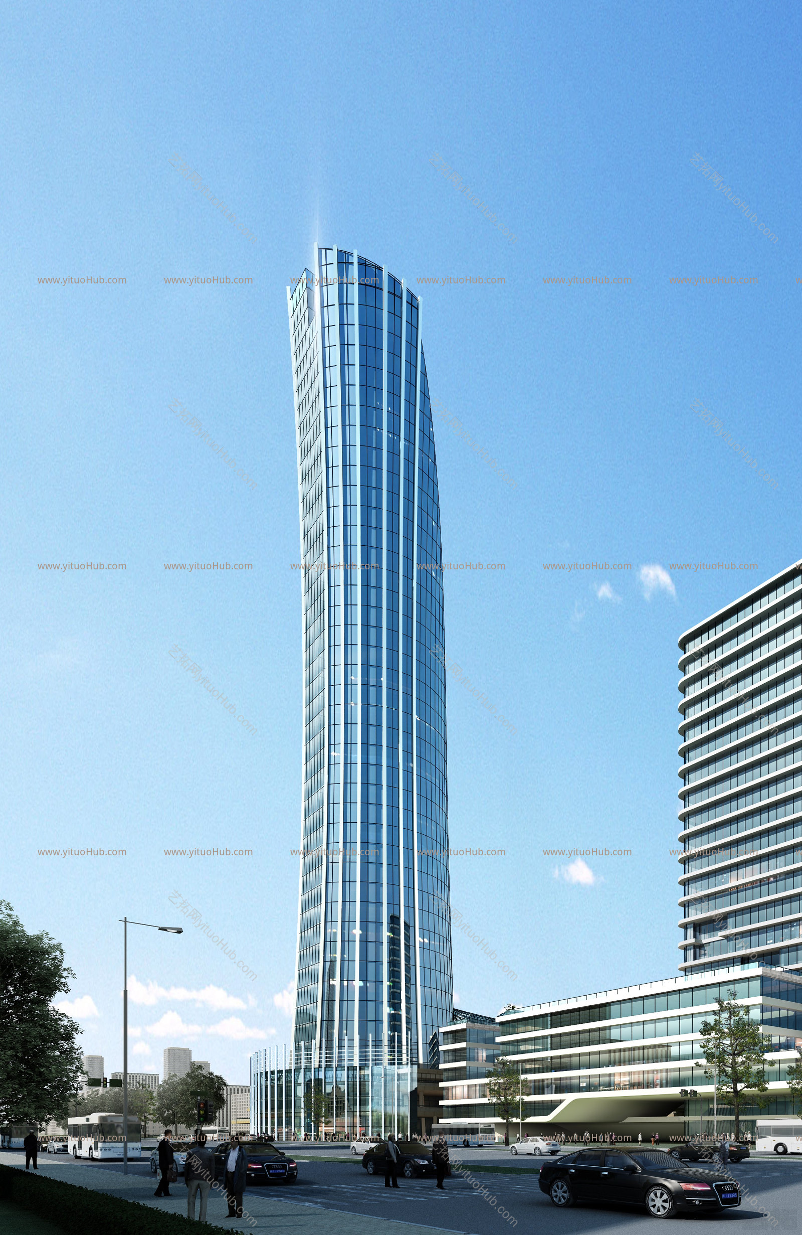 现代高楼建筑效果图