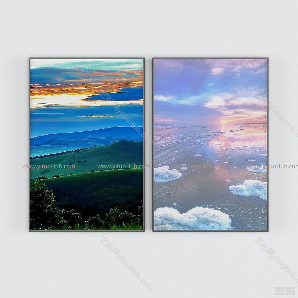 现代天空装饰画模型