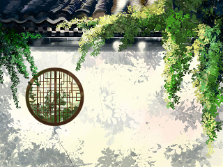 传统建筑墙檐屋檐插画背景