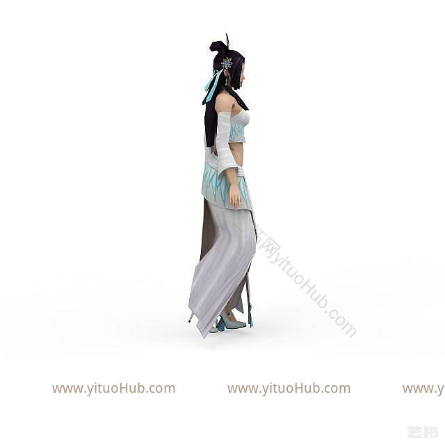 现代游戏女模特模型