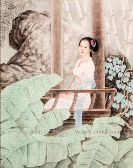 中式古典人物美女仕女图人物字画 (12)