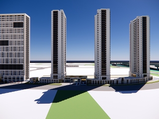 现代小区建筑