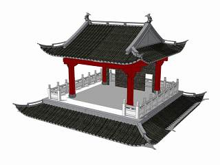 中式古建戏台