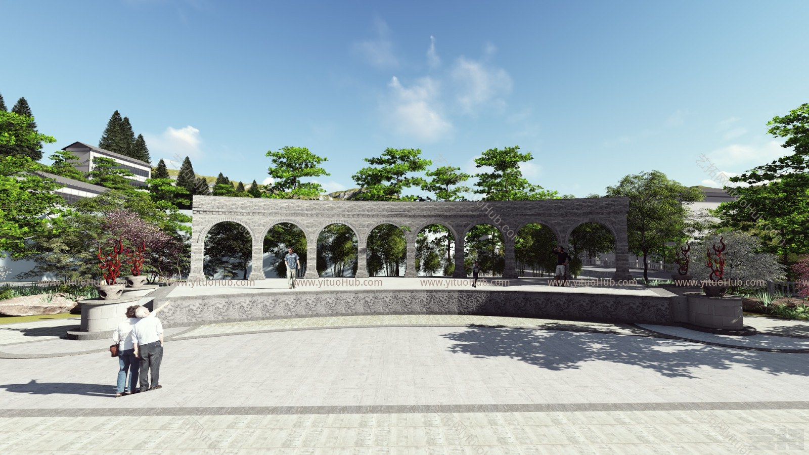 广场设计及周边建筑