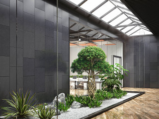 现代办公室植物造景