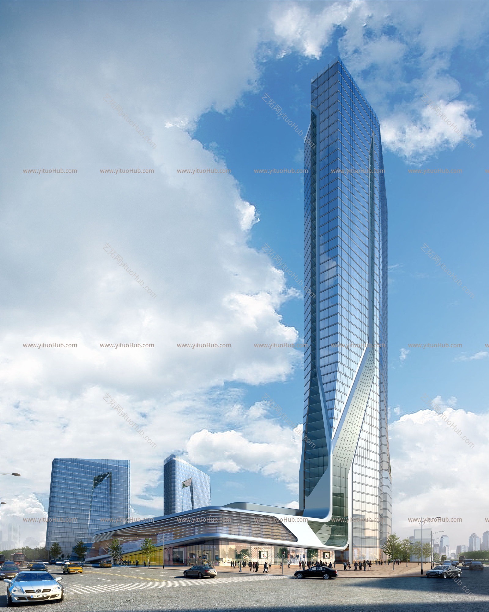 商业综合体建筑效果图